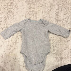 Cozy Gray Long Sleeve Baby Bodysuit